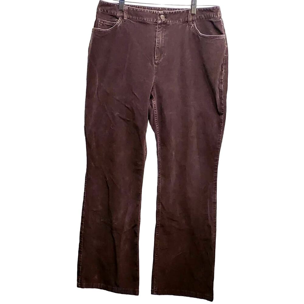 J.JILL Women's Brown Corduroy High Rise Bootcut Flare Pants Stretch Size 12